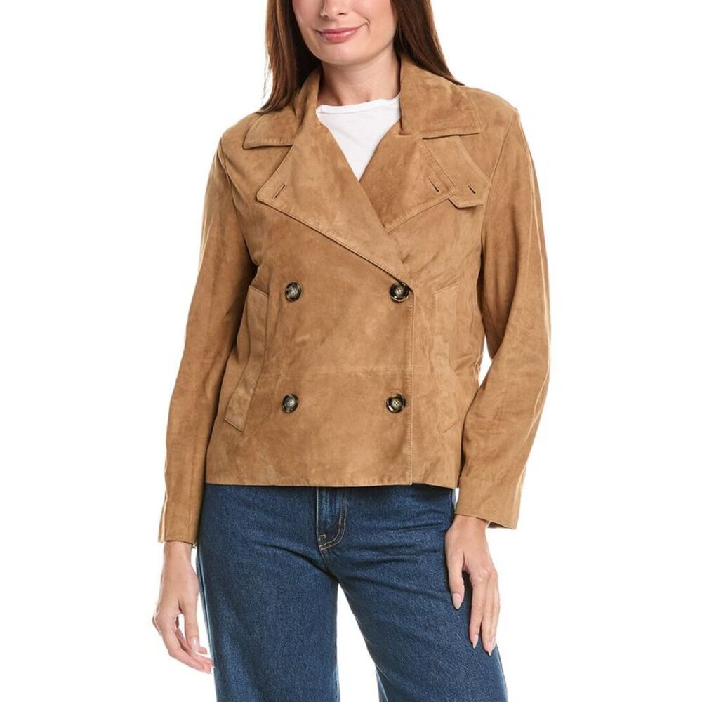 Proenza Schouler Womens Nola Suede Jacket, Brown